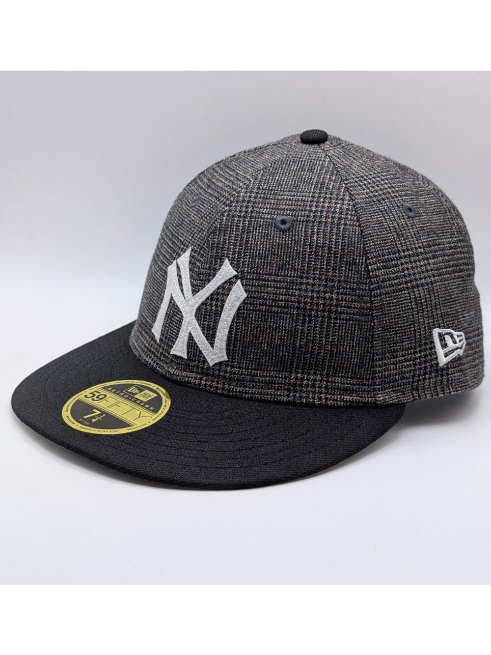New York Yankees New Era x Three Looms Plaid Houndstooth Hat Cap NEW Size 7 1/4